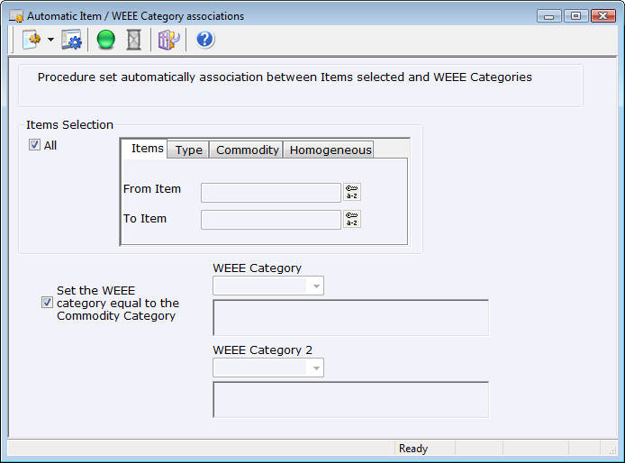 Automatic Item/WEEE Category associations